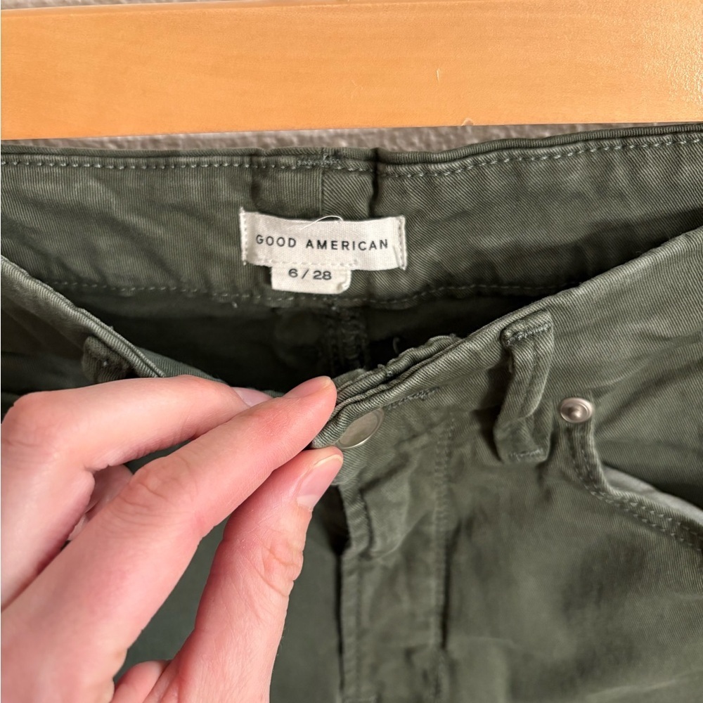 Good American Olive Green Wide-Leg Jeans - Picture 6 of 8
